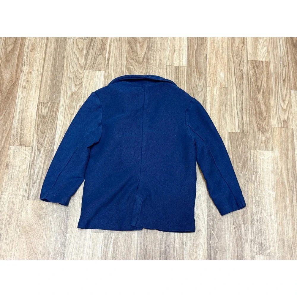 Hanna Andersson Kids Navy Blue Cotton Knit Blazer Jacket Size 110 US 5